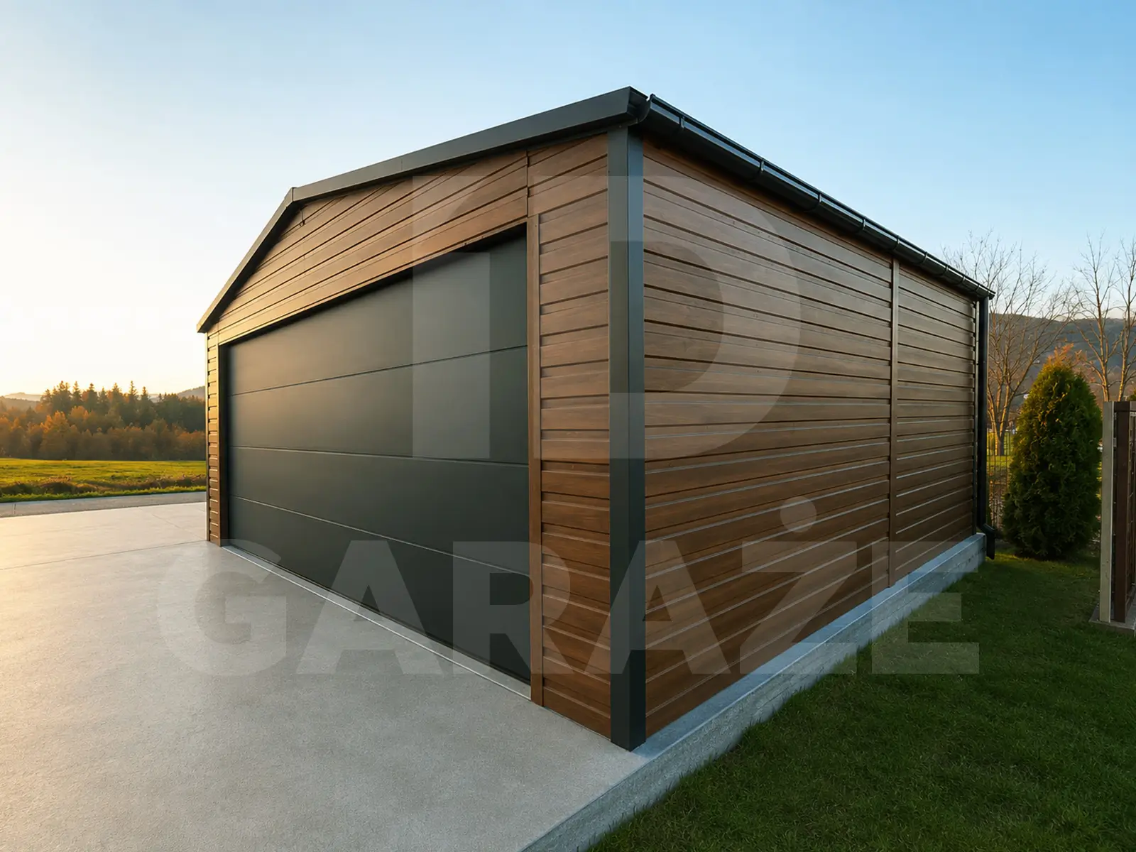 Garaż blaszany na zgłoszenie 6 x 5.8 z bramą segmentową